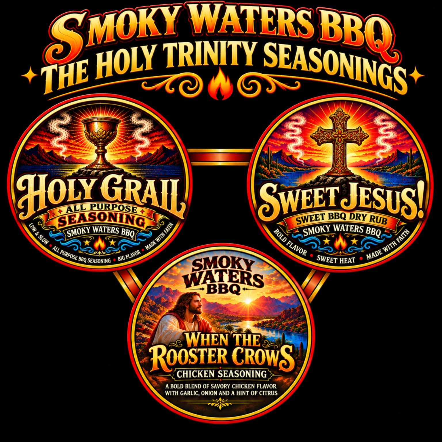 Smoky Waters Holy Trinity seasoning trio